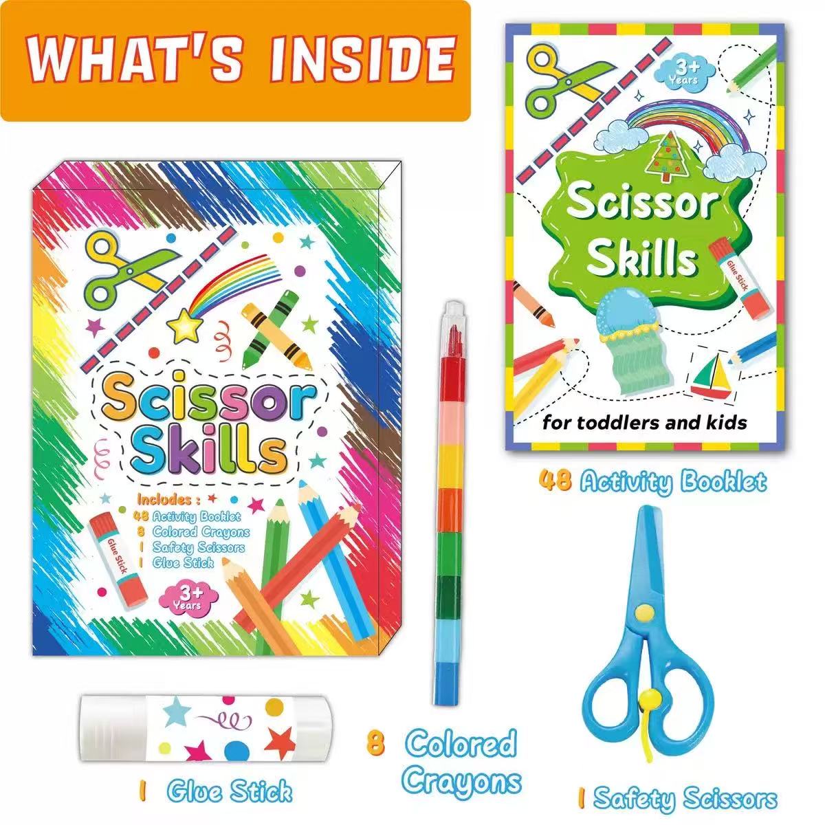 Scissor Skills Activity Box for Kids (3+) Safe & Fun Learning Set