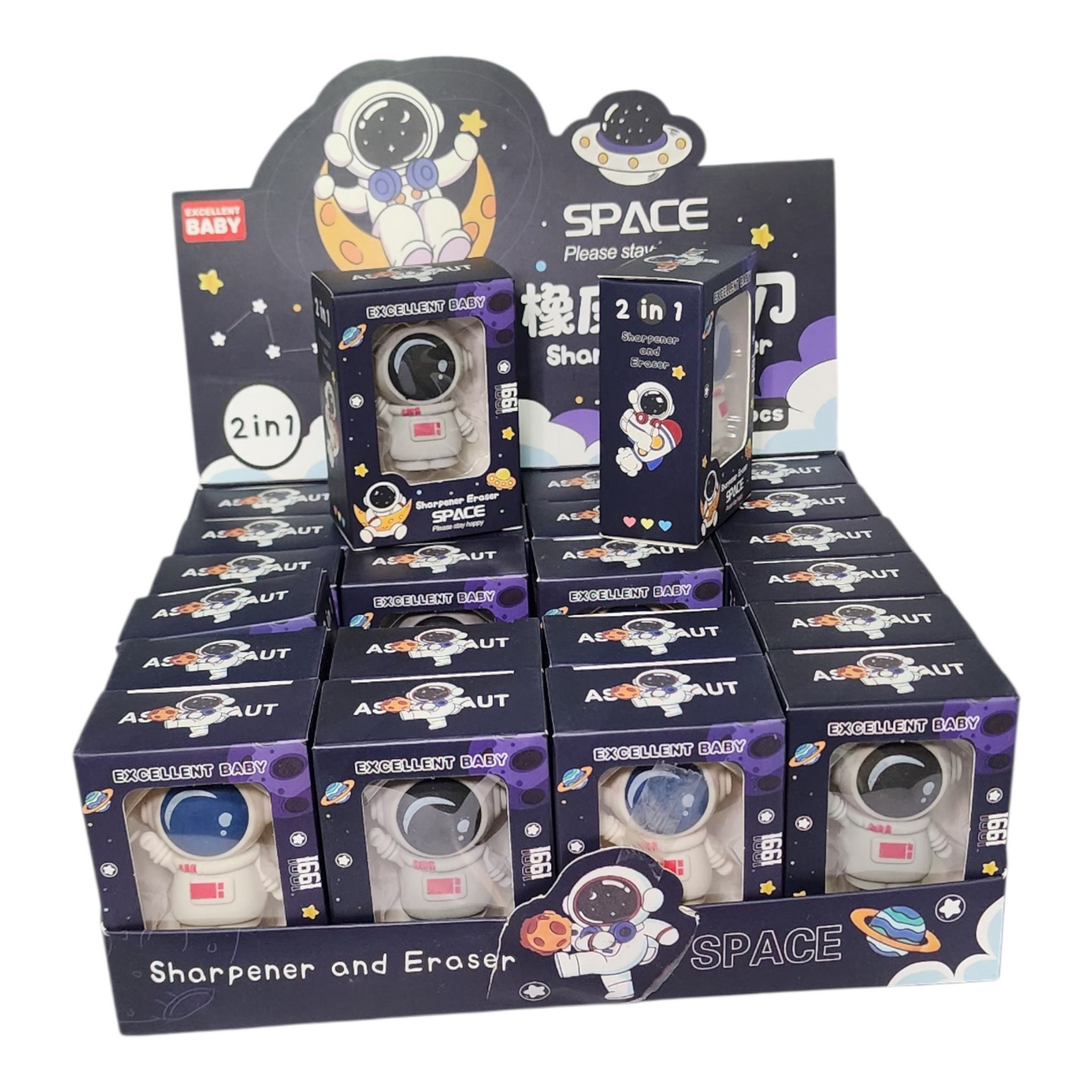 2-in-1 Astronaut Sharpener & Eraser