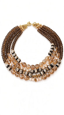 The Roman Holiday Collar: Handcrafted Crystal, Freshwater Pearls & Gold-Plated Separations