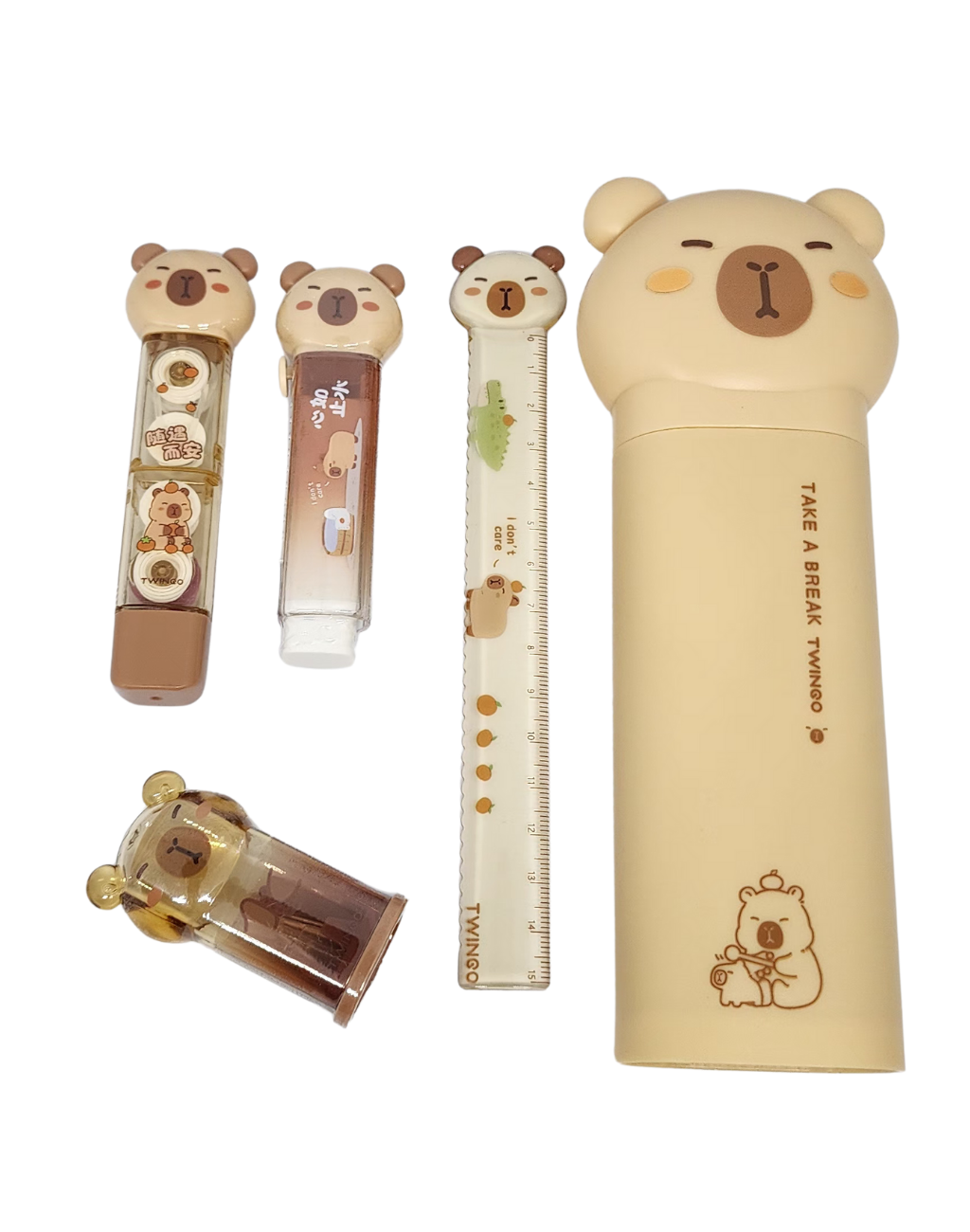 Capybara Stationery Set - All-in-One Desk Essentials [5pcs]