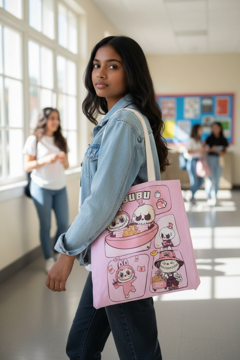 Labubu Pink Tote Bag