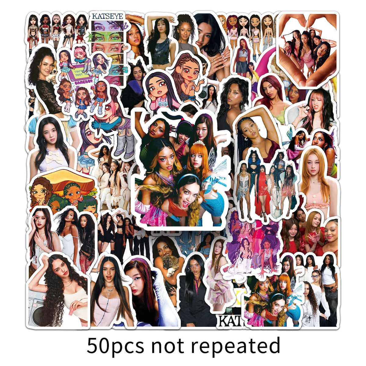 50pcs Katseye Vinyl Stickers