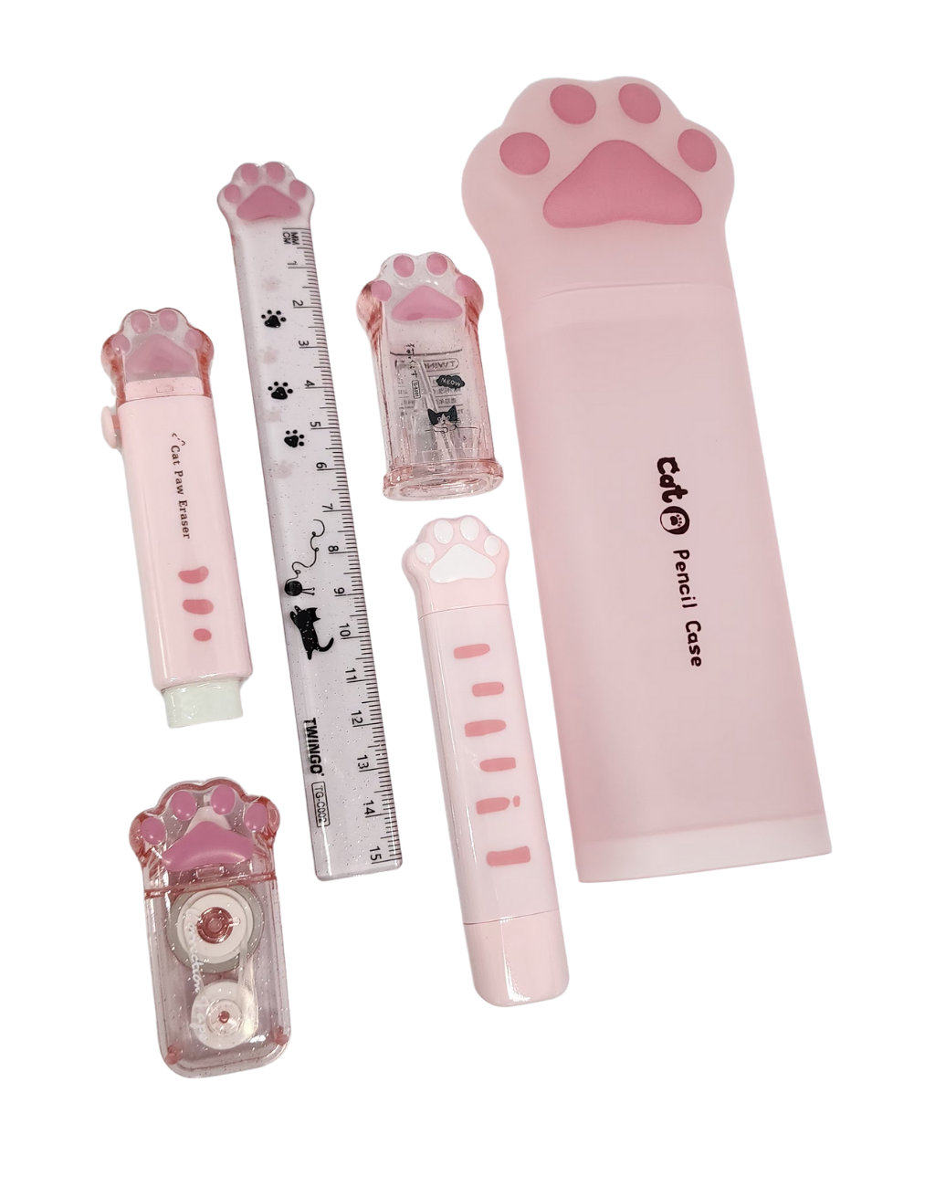 Kawaii Cat Paw Stationery Set [6pcs]