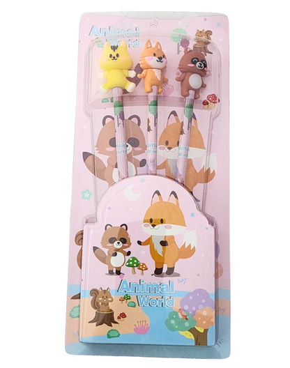 Cute Character Pencil Set (3 pcs)