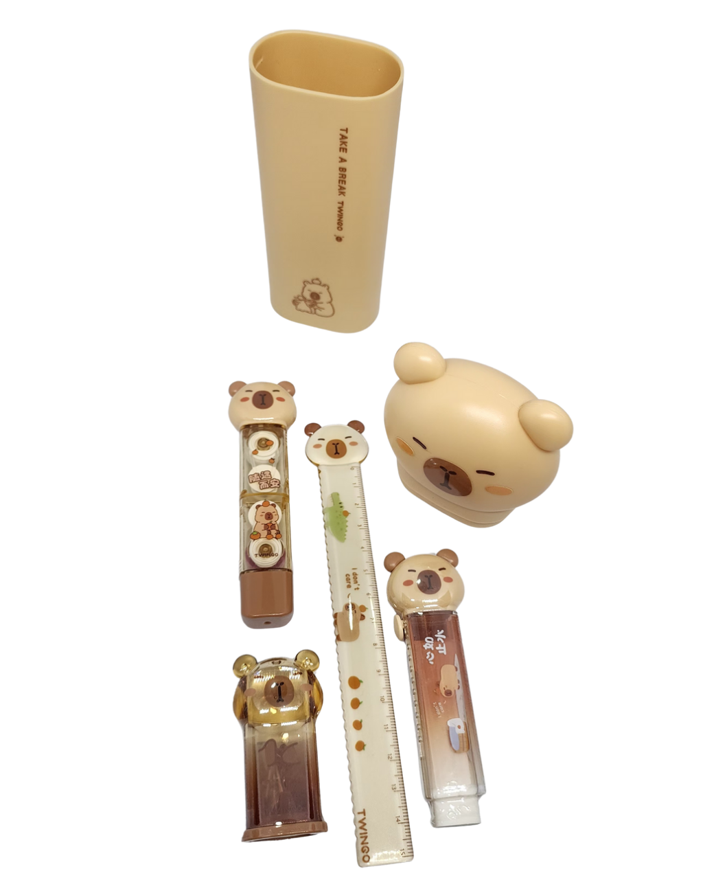 Capybara Stationery Set - All-in-One Desk Essentials [5pcs]