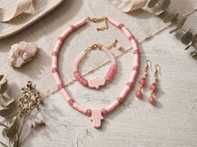 The Rose Hamsa Suite: Handcrafted Necklace, Bracelet & Drop Earrings Set