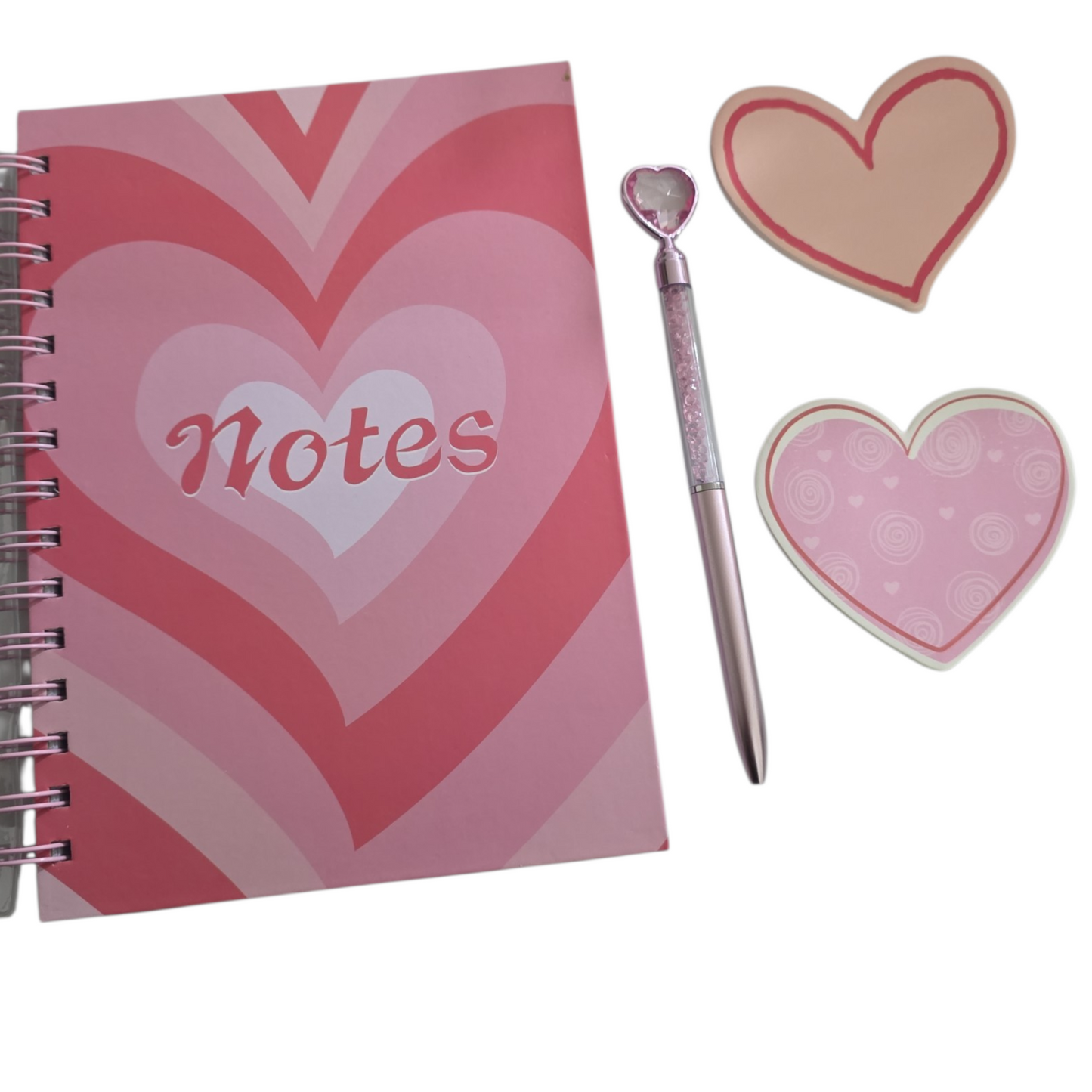 Pretty in Pink: Heart Notebook & Crystal Pen Gift Set