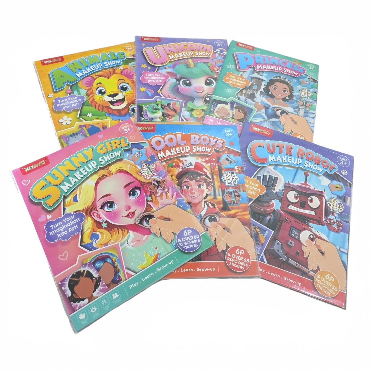 Keybaby Face-Changing "Makeup Show" Sticker Books – Creative DIY Activity Sets