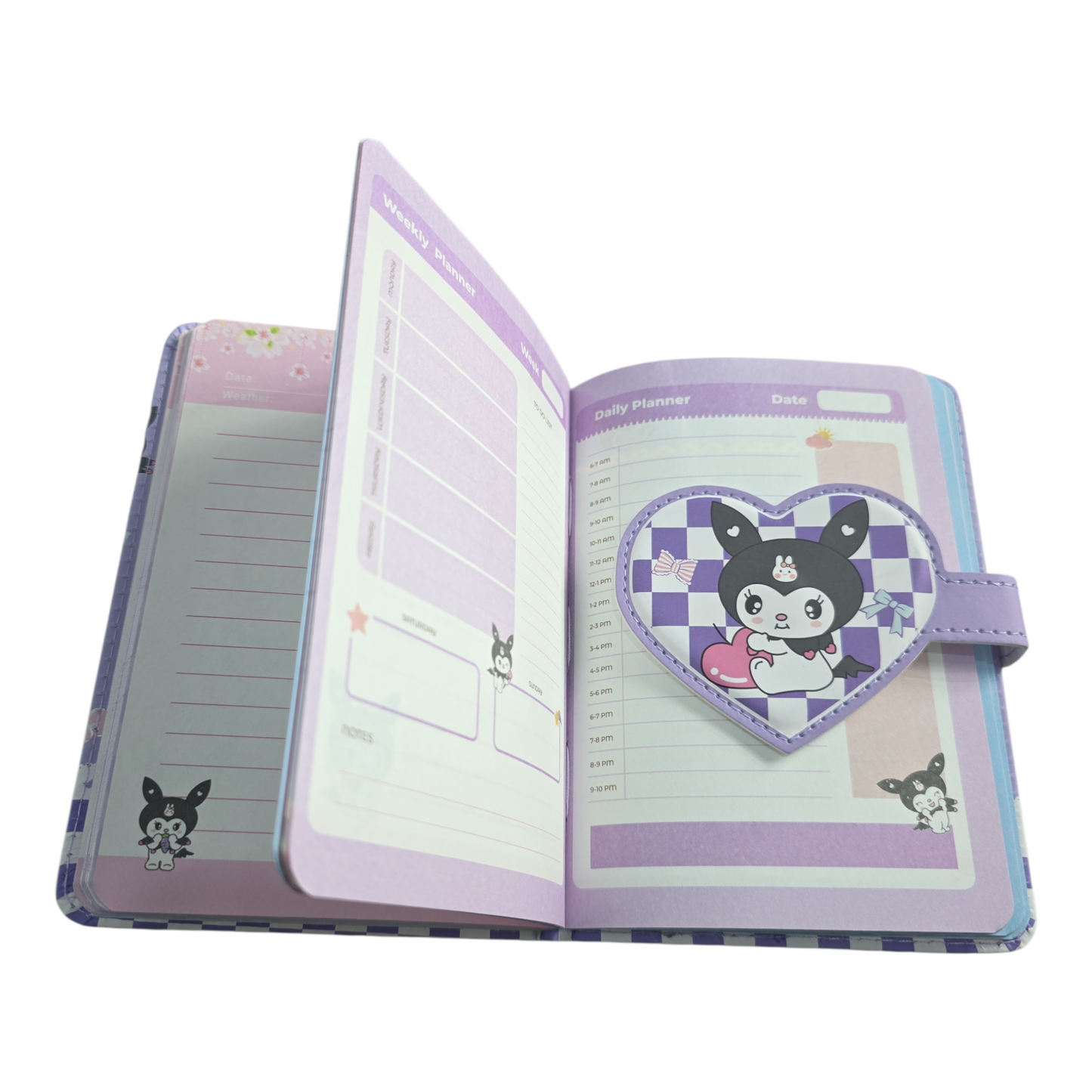 Kuromi Heart-Clasp Deluxe Daily & Weekly Planner