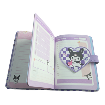 Kuromi Heart-Clasp Deluxe Daily & Weekly Planner
